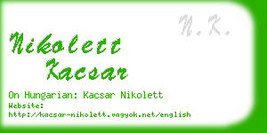 nikolett kacsar business card